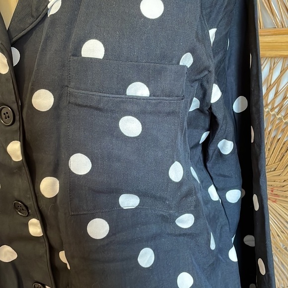 Reformation Lucy Polka Dot Pajama Top Button Down Medium Tencel Black White - Picture 5 of 15